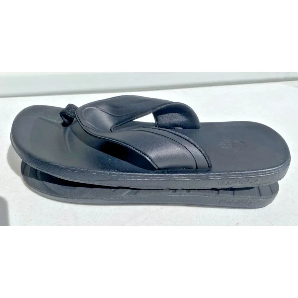 Body Glove Mens Cushioned Flip Flop Sandals Beach Casual Black Outdoor - Size 12